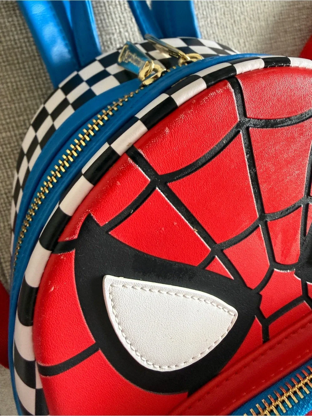 🔥 RETIRED! Loungefly x Marvel checkered Spider-Man Mini Backpack